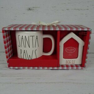 New Rae Dunn Mug Dog Picture Frame Gift Set Dog Lover Ivory Santa Paws Dog Elf